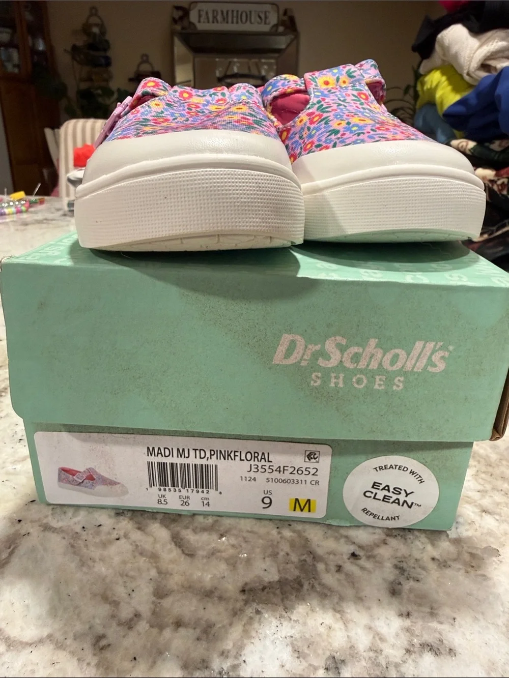 Dr. Scholl's Kids Floral Purple Pink Blue Slip-On Sneakers